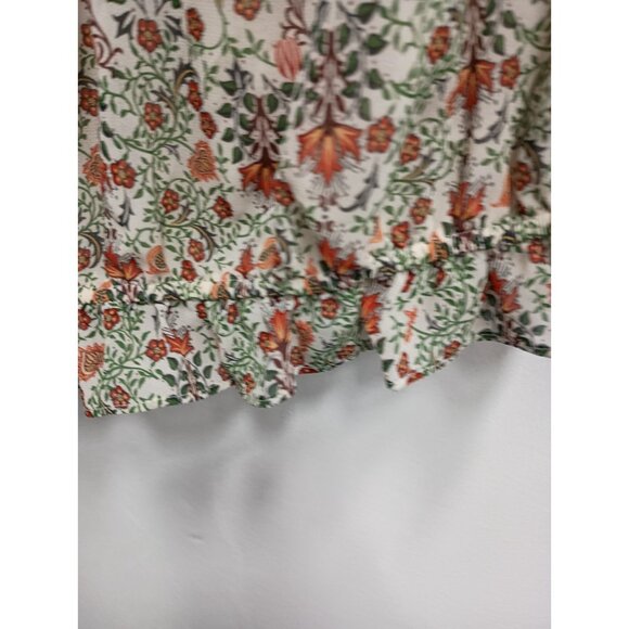 Max Studio Womens BOHO Cottagecore Top Small Floral Ruffle Cold Shoulder - Picture 4 of 11